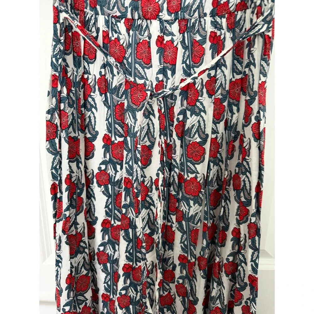 Vintage J Crew Floral Print Maxi Dress Size XXS Back Tie